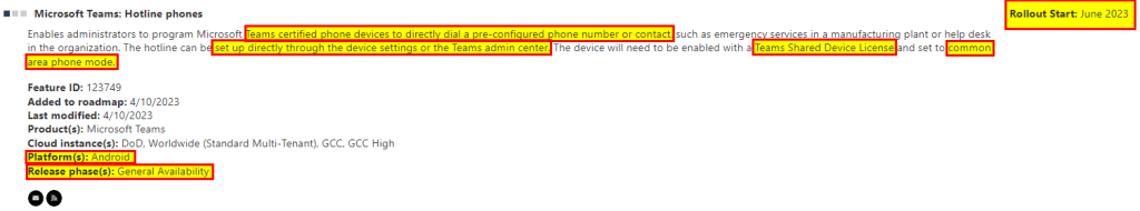 Hotline phones in Microsoft&nbsp;Teams