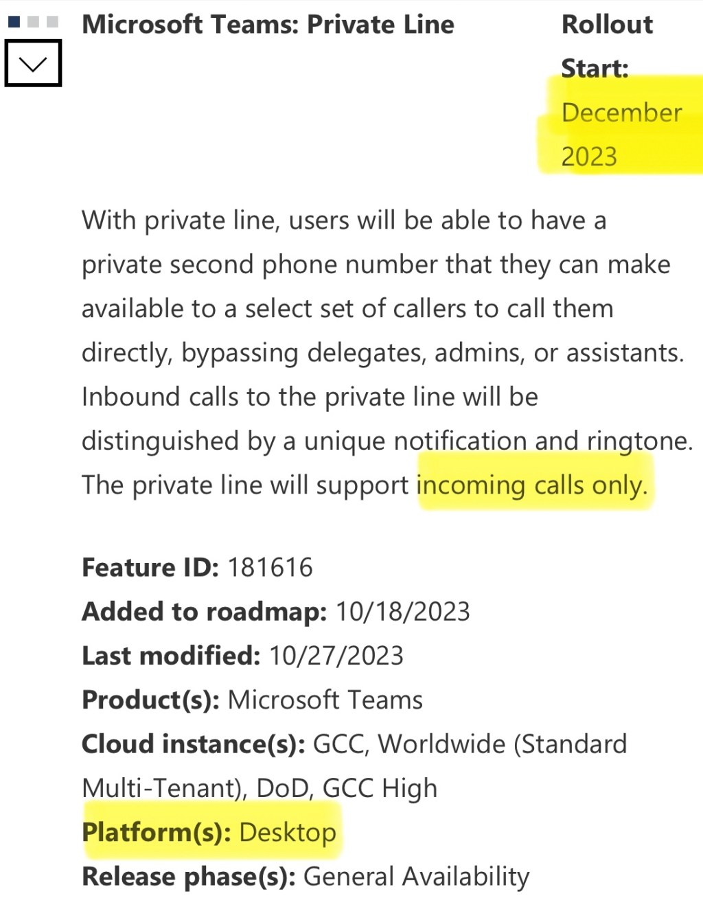 Private line in Microsoft Teams&nbsp;Calling